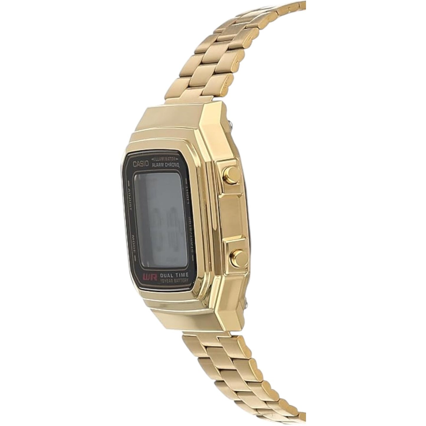 Casio A178WGA-1A Mens Digital Watch Gold Stainless Steel Alarm LED