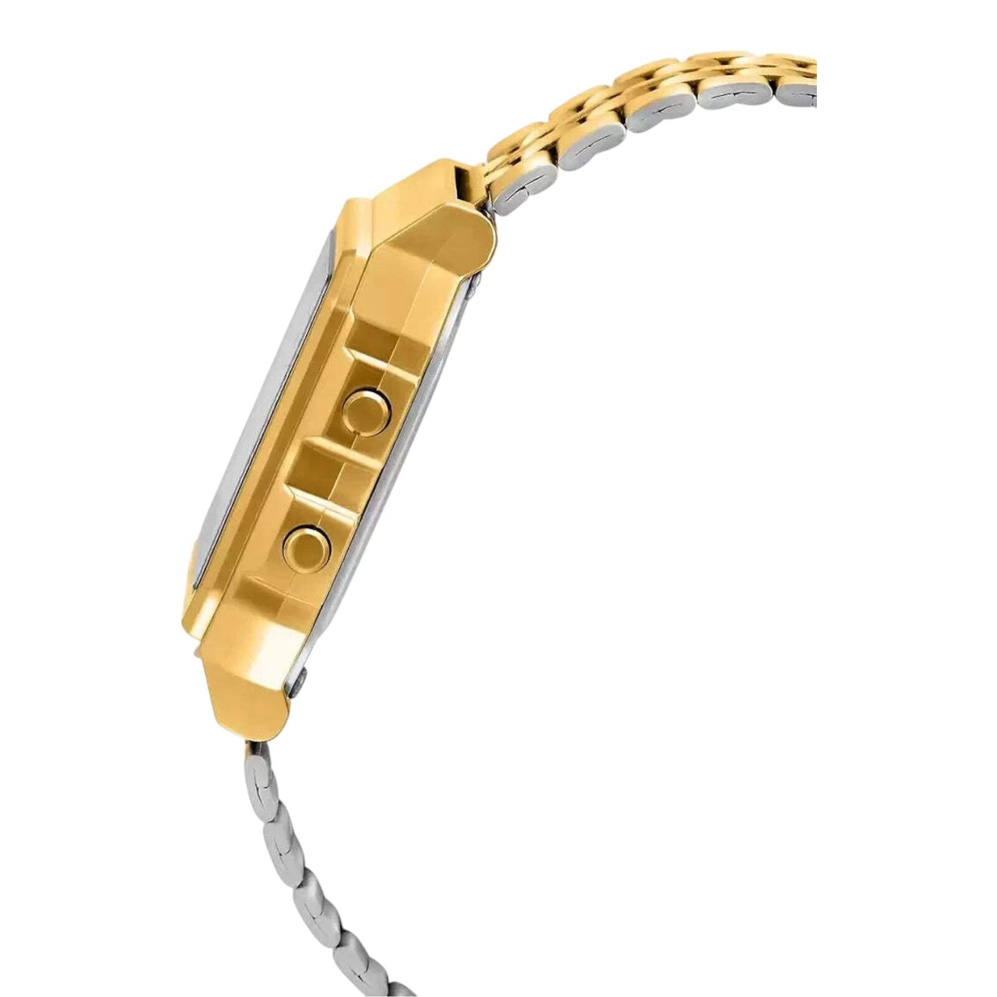 Casio A500WGA-1 Mens Digital Watch Gold Band Black Dial World Time LED Alarm