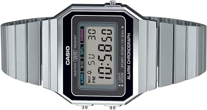 Casio Youth Digital A700W-1A A700W-1 Alarm Quartz Men's Watch Stainless Steel