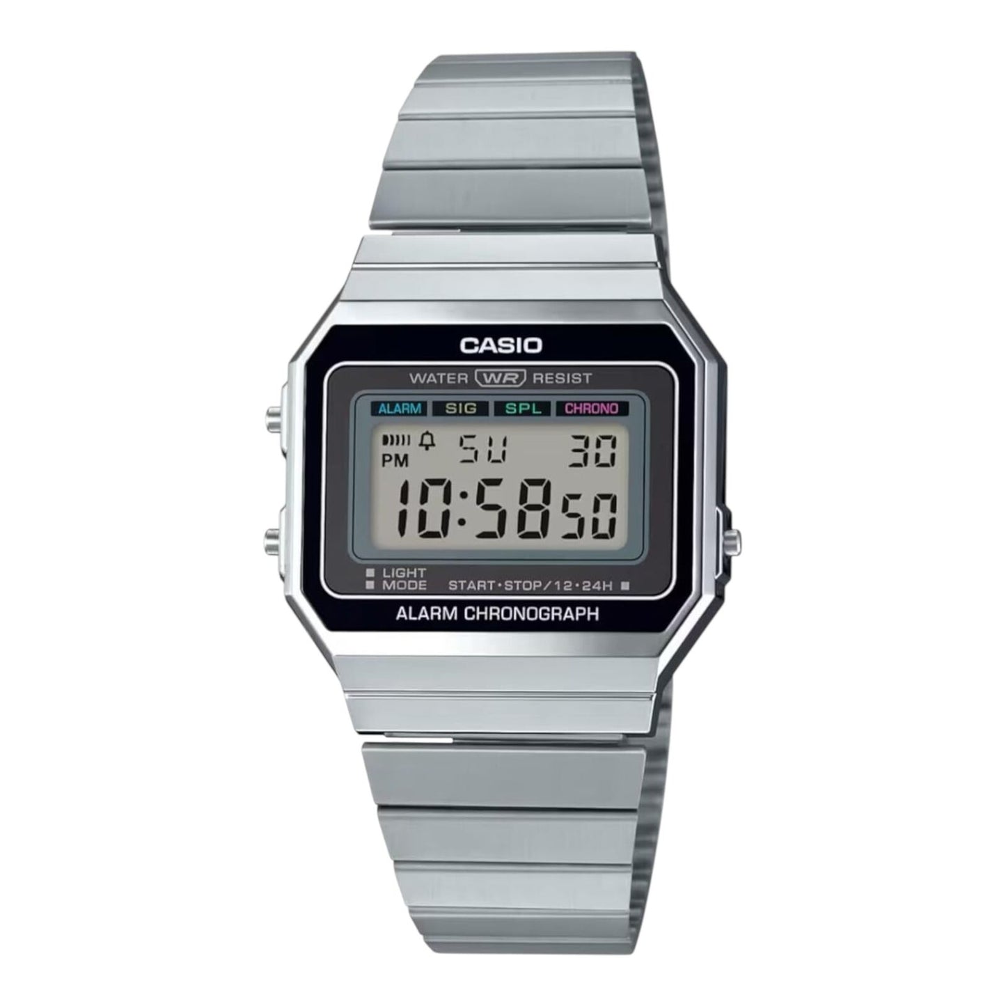 Casio Youth Digital A700W-1A A700W-1 Alarm Quartz Men's Watch Stainless Steel