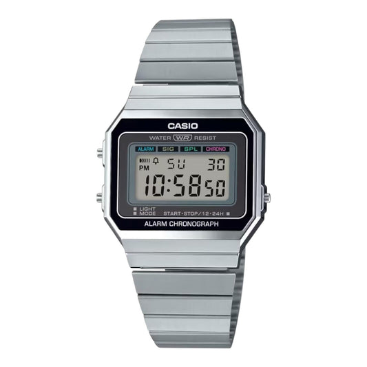 Casio Youth Digital A700W-1A A700W-1 Alarm Quartz Men's Watch Stainless Steel