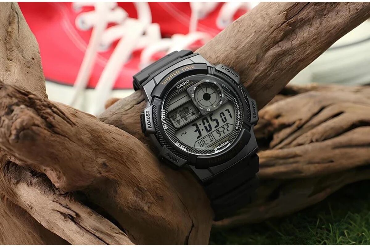 Casio AE-1000W-1AV Black Youth Series World Time Unisex Digital Sports Watch