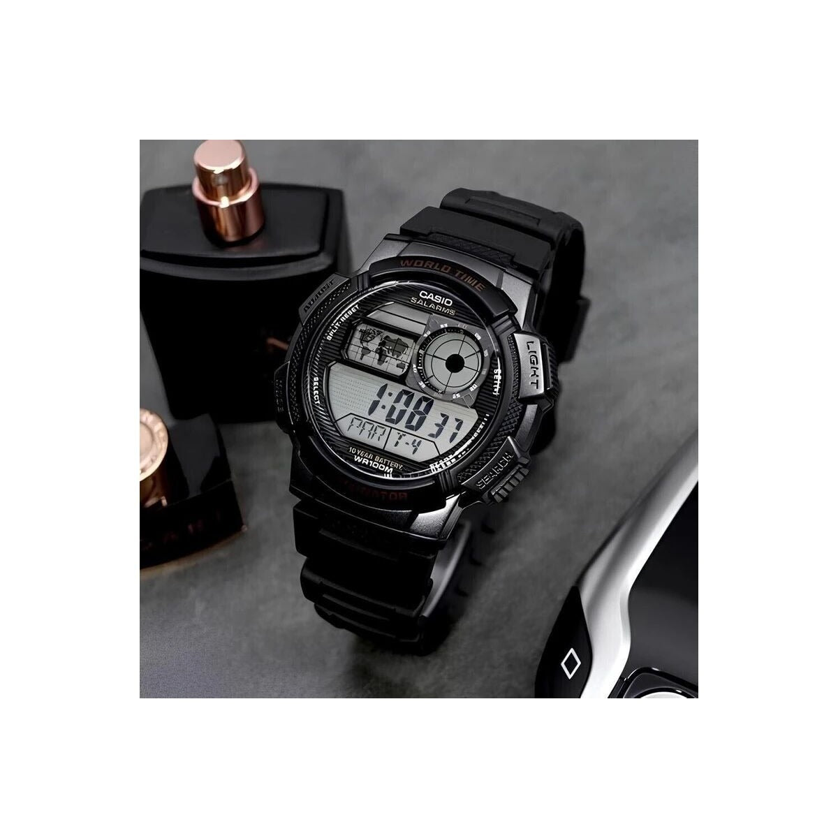 Casio AE-1000W-1AV Black Youth Series World Time Unisex Digital...