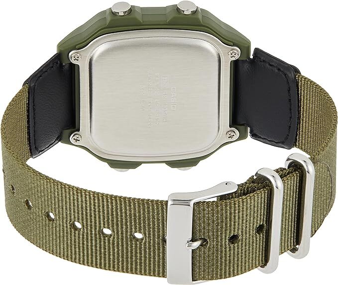 Casio AE-1200WHB-3B Green Nylon Band Digital World Time Square Men's Sport Watch