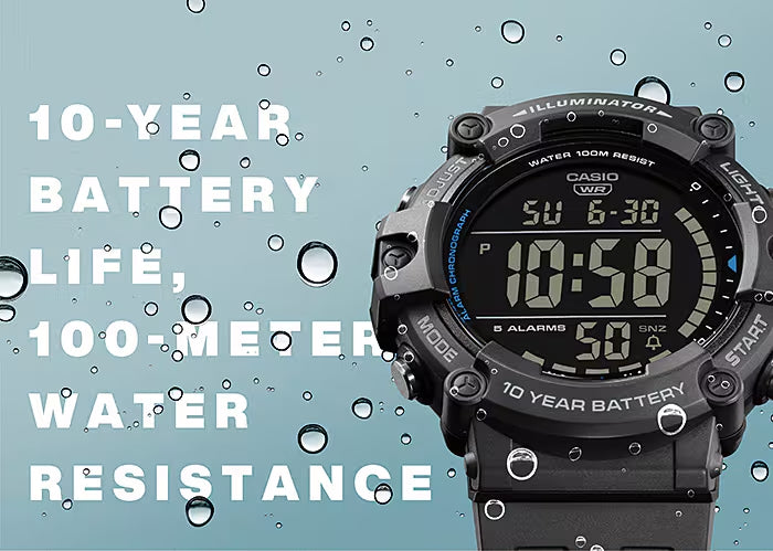 Casio AE-1500WH-8BV Chronograph Watch Gray Resin Band Alarm Illuminator AU Stock