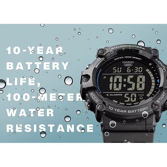 Casio AE-1500WH-8BV Chronograph Watch Gray Resin Band Alarm...