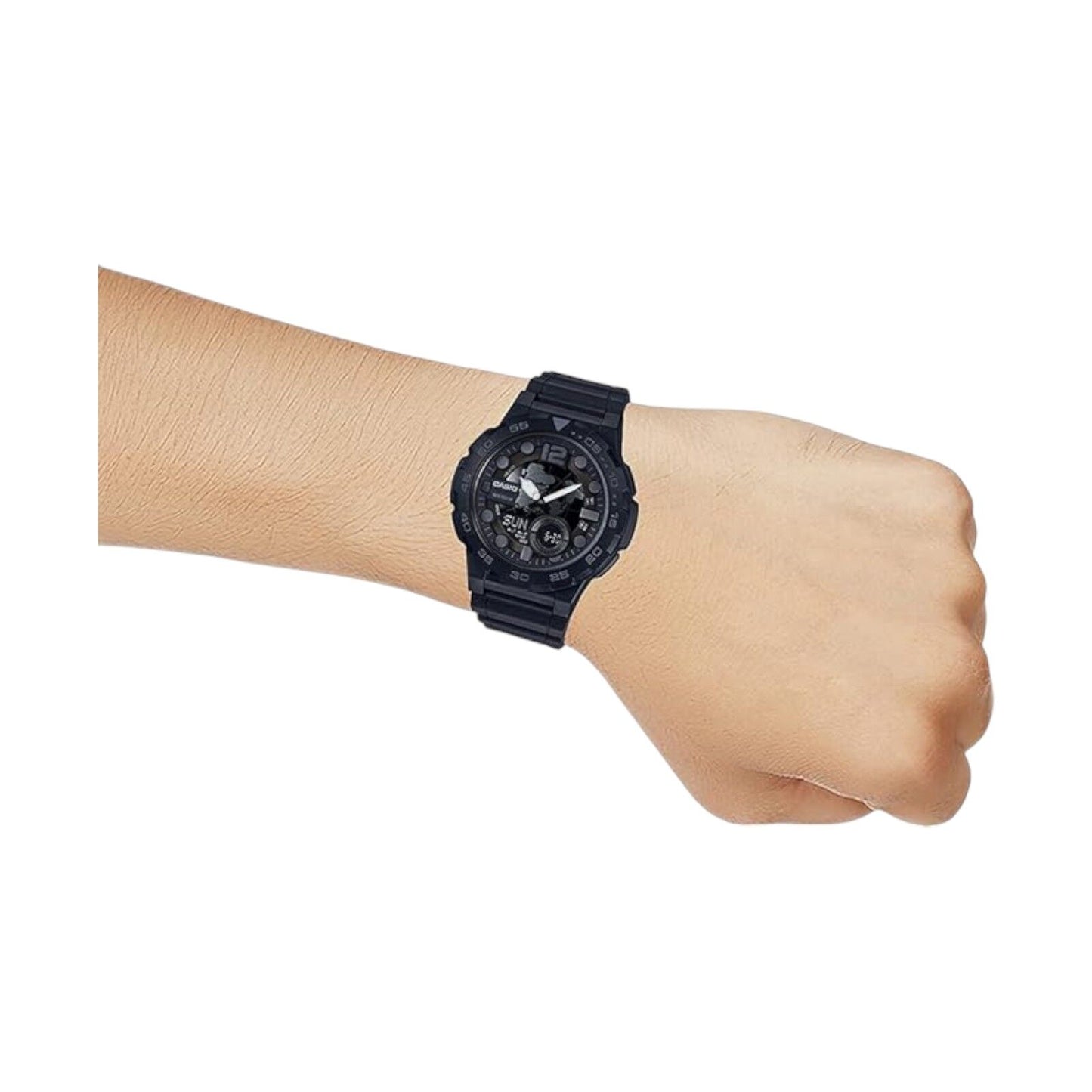 Casio Men’s Analog-Digital Watch AEQ-100W-1BVDF Black Resin 100M Water Resistant