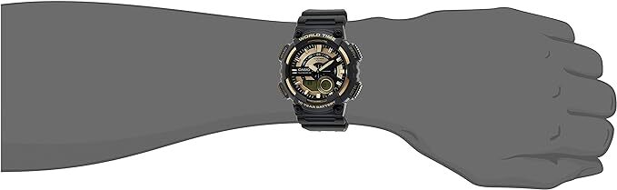 CASIO AEQ-110BW-9A Unisex Black/Gold Analog/Digital Watch Black Band AU Stock