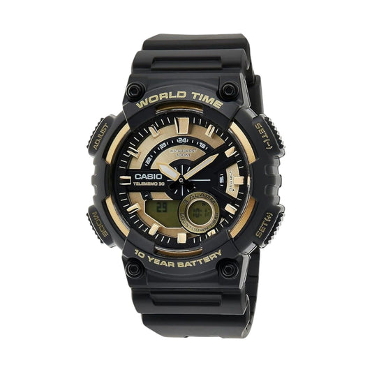 CASIO AEQ-110BW-9A Unisex Black/Gold Analog/Digital Watch Black Band AU Stock