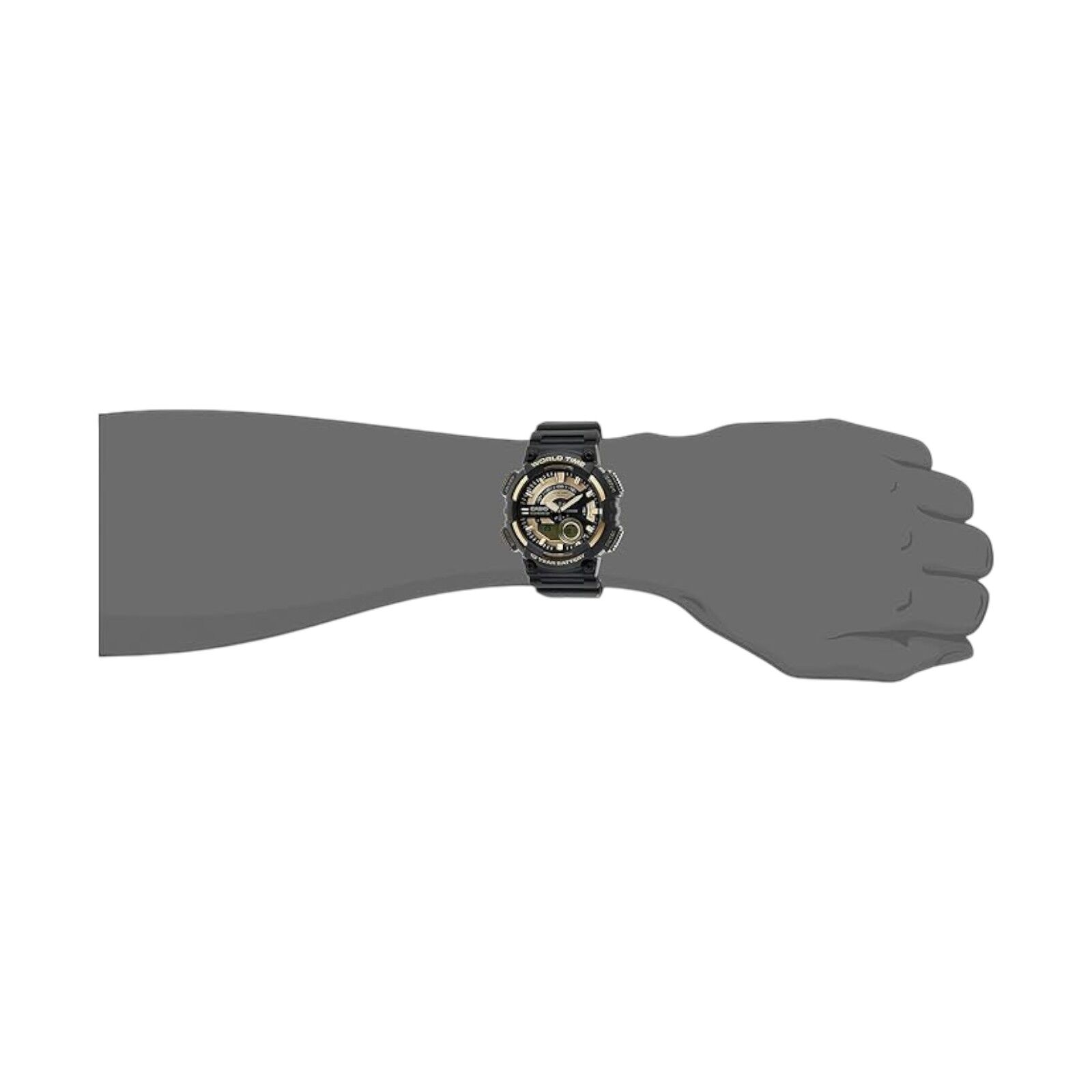 CASIO AEQ-110BW-9A Unisex Black/Gold Analog/Digital Watch Black