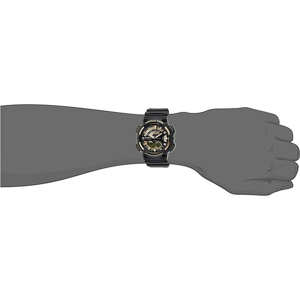 CASIO AEQ-110BW-9A Unisex Black/Gold Analog/Digital Watch Black...