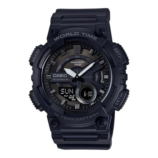 Casio AEQ-110W-1BV Mens Analog Digital Watch 100M World Time 10...