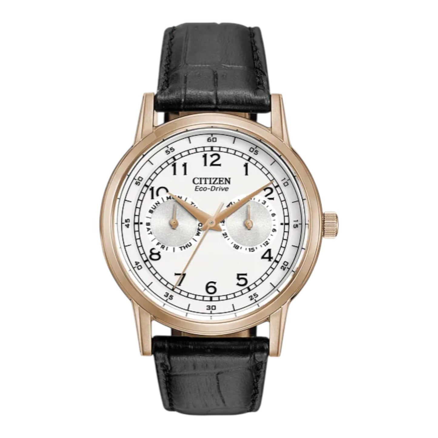 Citizen AO9003-16A Mens Watch Eco-Drive White Dial Rose Gold
