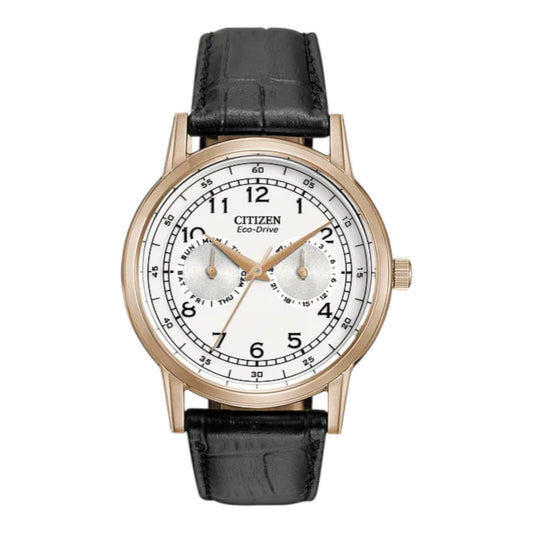 Citizen AO9003-16A Mens Watch Eco-Drive White Dial Rose Gold