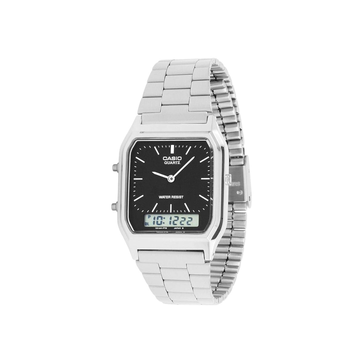 CASIO MENS DRESS DUO SILVER TONE AQ230A-1DS