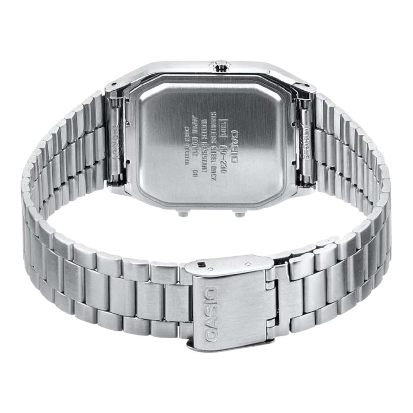 Casio AQ-230A-3AMQY Green Dial Silver Stainless Steel Unisex Retro Watch