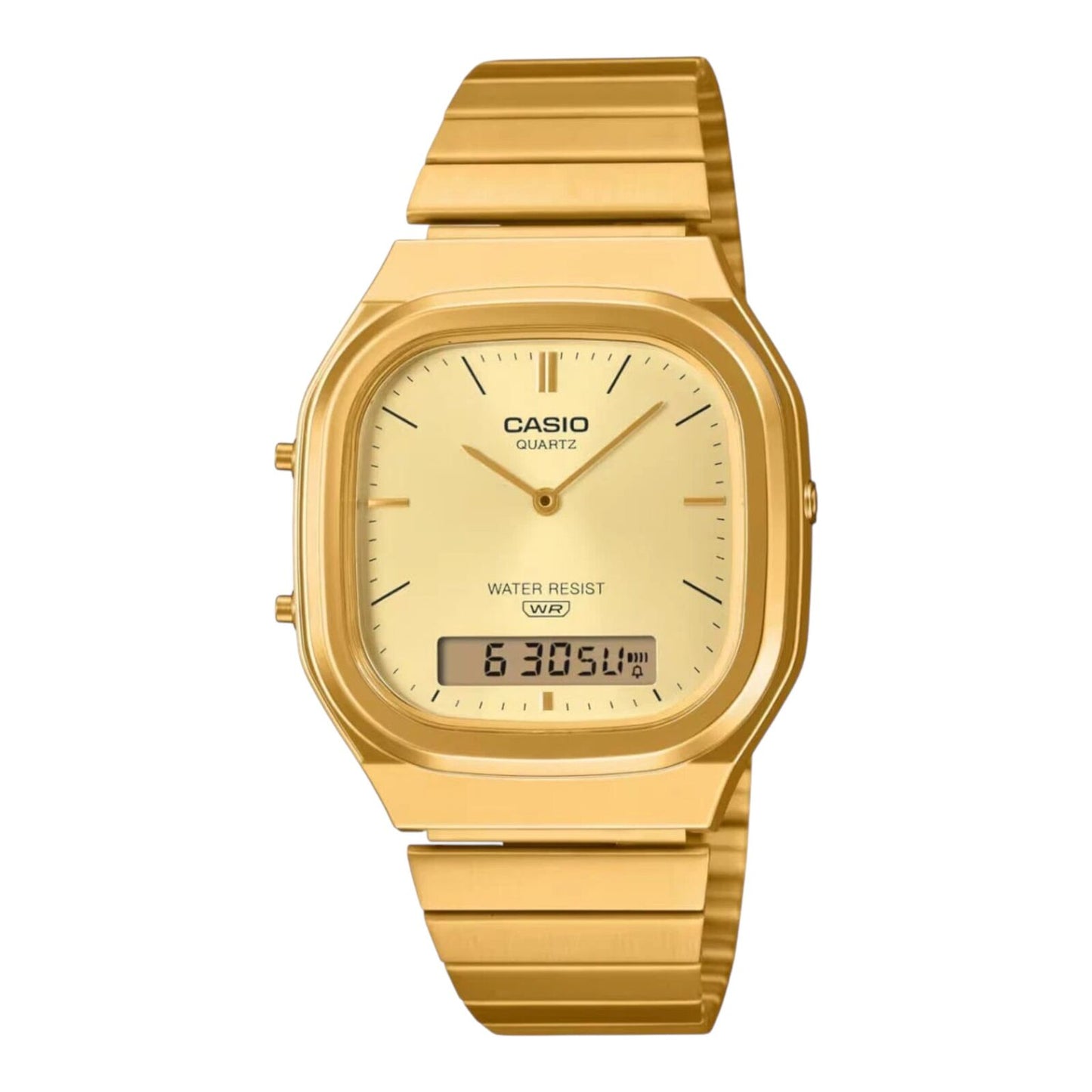 Casio AQ-240EG-9A Unisex Analog Digital Gold Watch Tone Steel Band