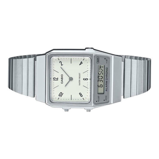 Casio AQ800E-7A2VT Unisex Watch Analog Digital Dual Time Retro 40mm Silver