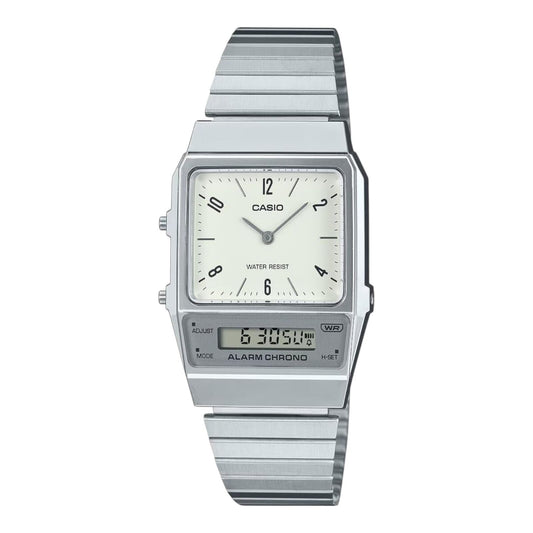 Casio AQ800E-7A2VT Unisex Watch Analog Digital Dual Time Retro 40mm Silver