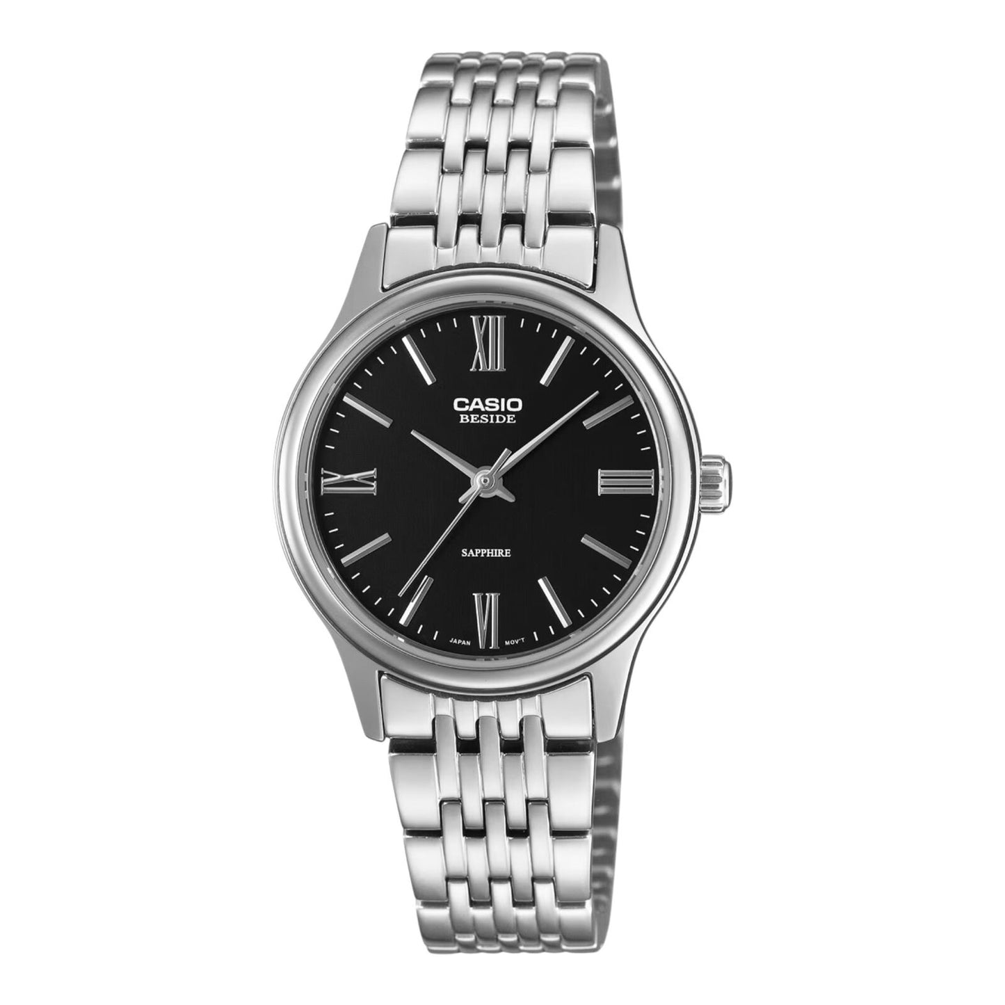 Casio BLS-100D-1AV Womens Watch Black Dial Steel Band Sapphire 50M
