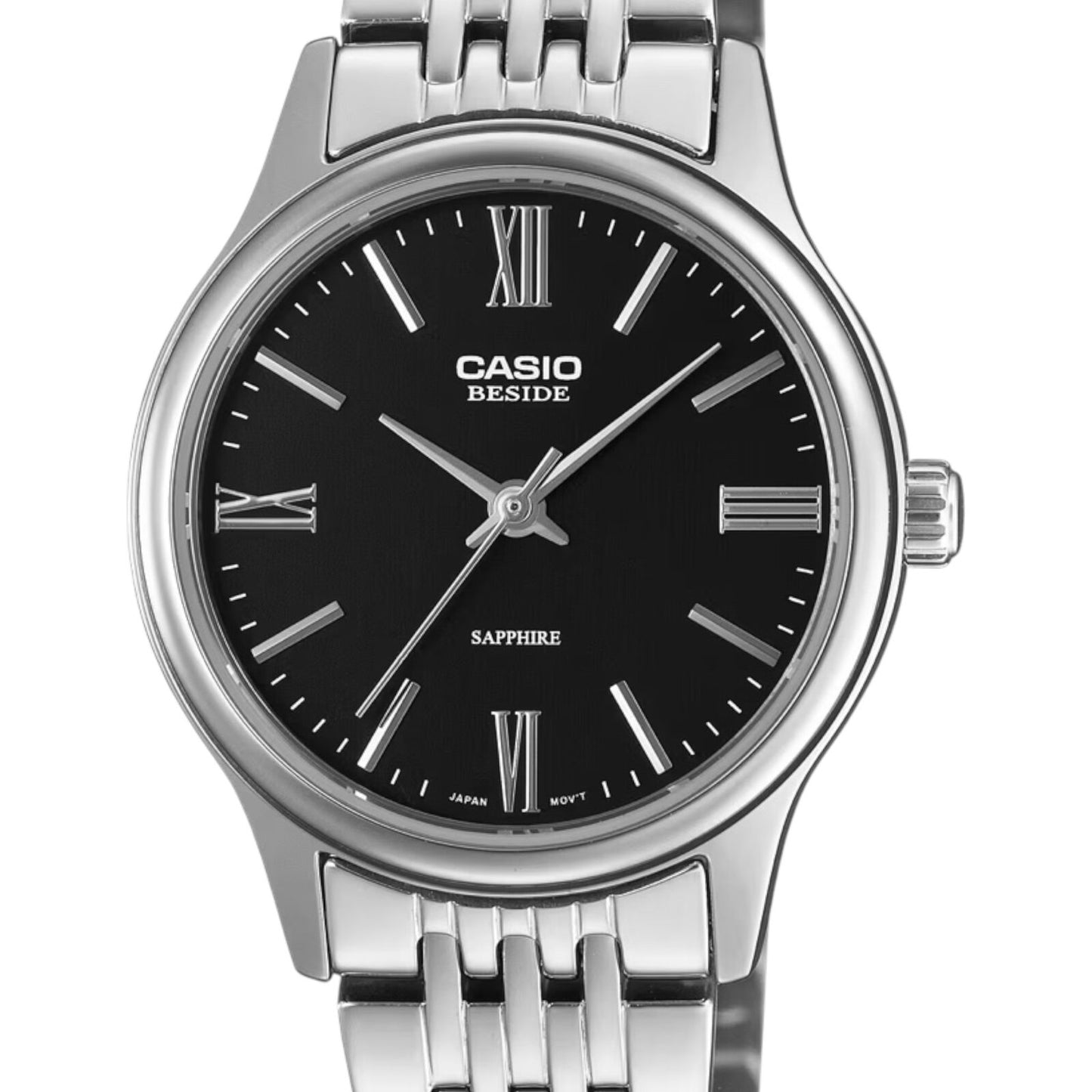 Casio BLS-100D-1AV Womens Watch Black Dial Steel Band Sapphire 50M