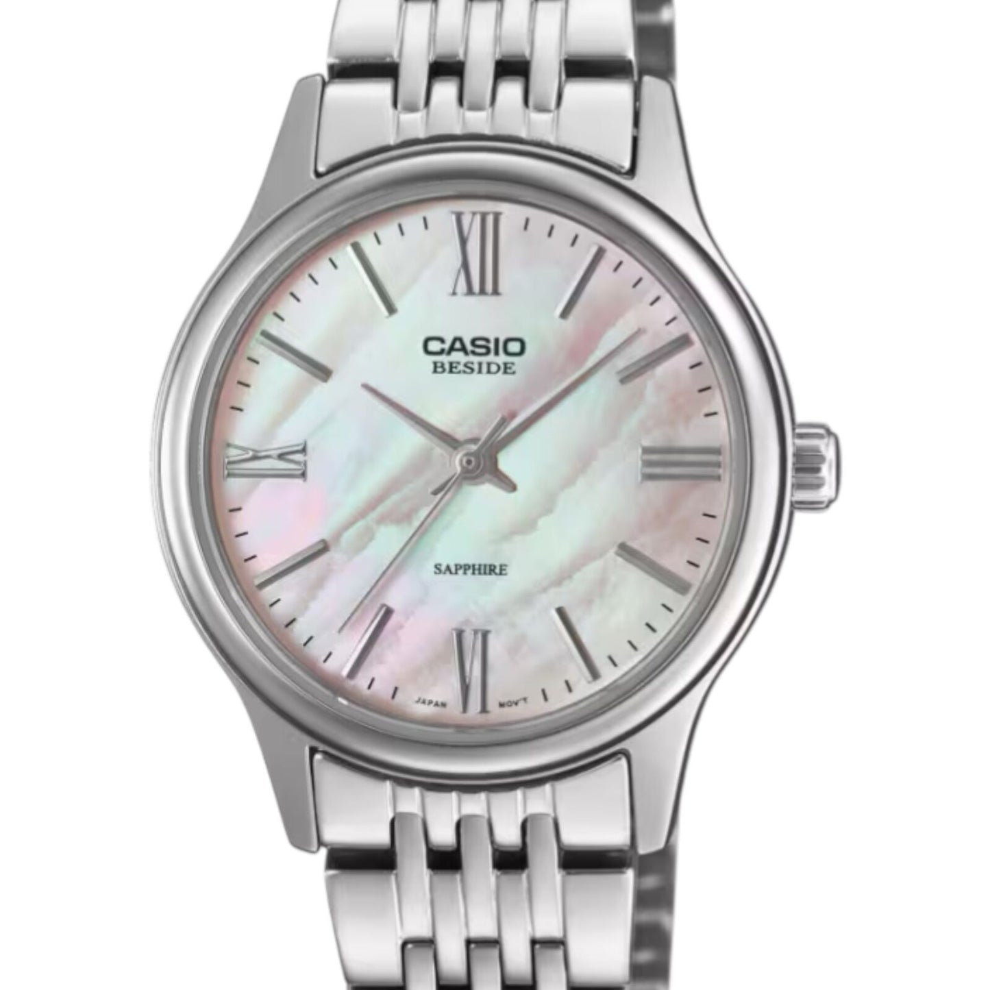 Casio BLS-100DS-4AV Womens Watch MOP Dial Steel Band Sapphire 50M