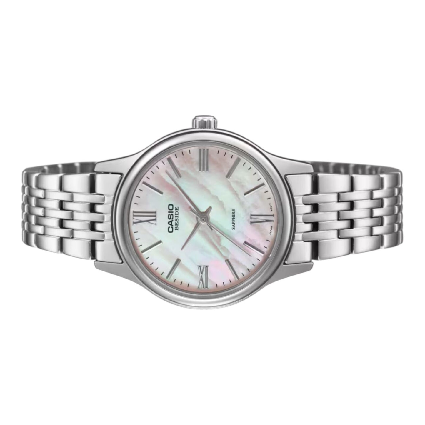 Casio BLS-100DS-4AV Womens Watch MOP Dial Steel Band Sapphire 50M