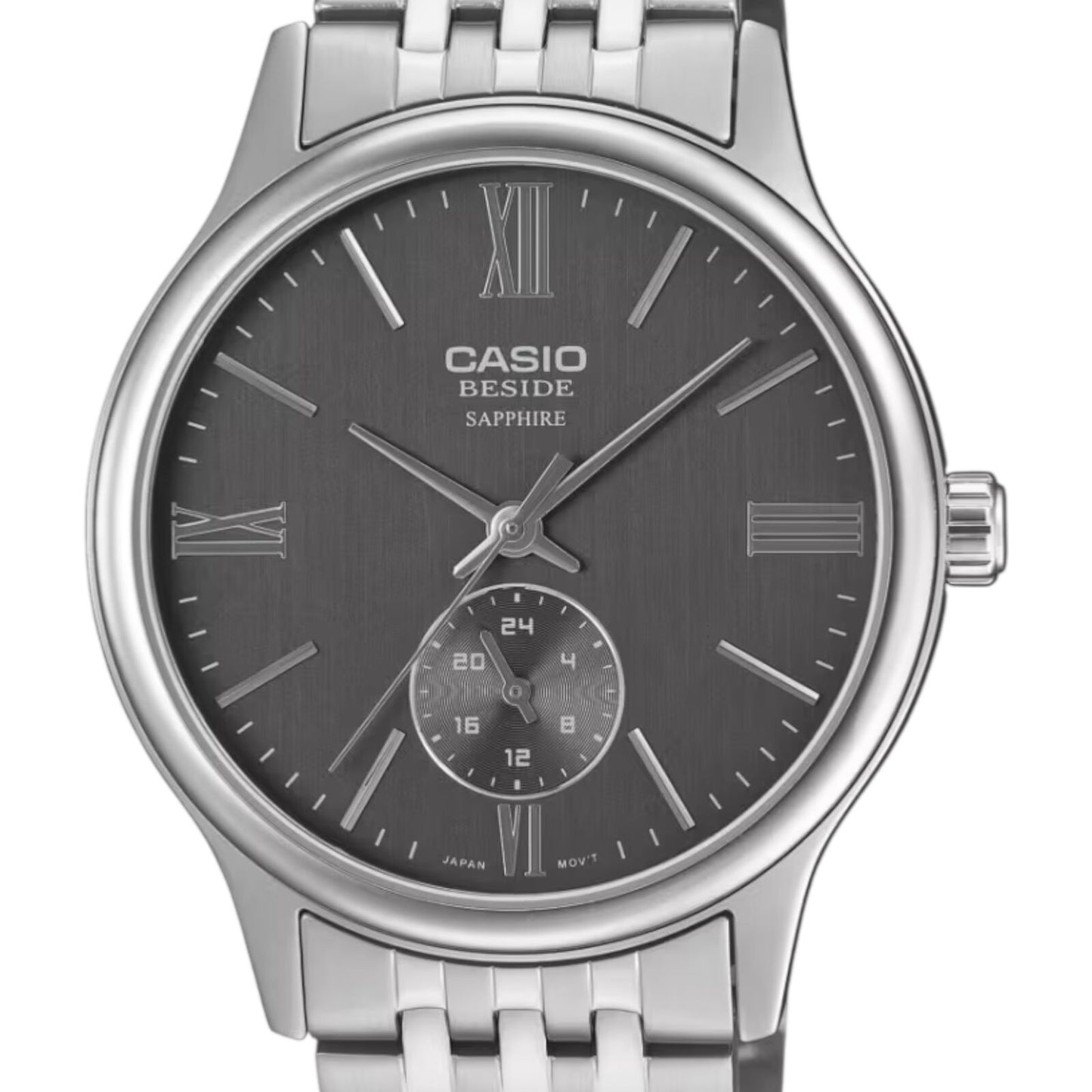 Casio BMS-100D-8AV Mens Watch Grey Dial Steel Band Sapphire 50M