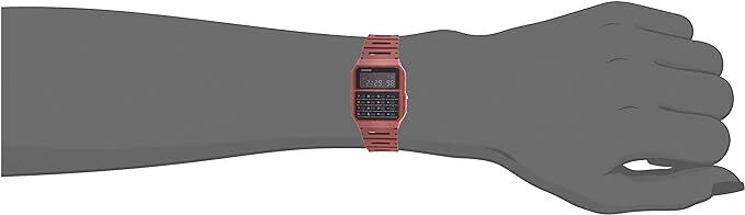 Casio CA-53WF-4B Red Vintage Retro Style Unisex Digital Calculator Watch