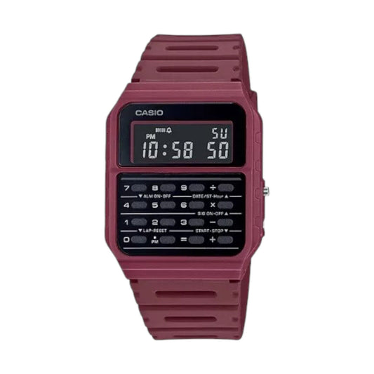 Casio CA-53WF-4B Red Vintage Retro Style Unisex Digital Calculator Watch