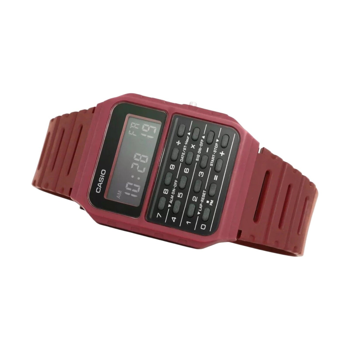 Casio CA-53WF-4B Red Vintage Retro Style Unisex Digital Calculator Watch