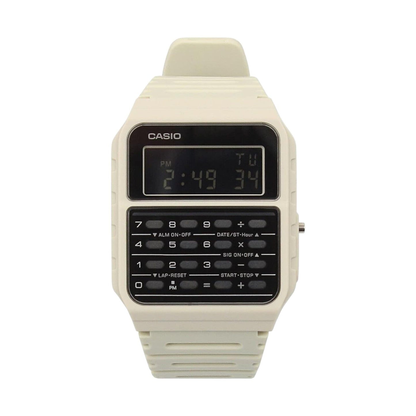 Casio CA-53WF-8B White Vintage Retro Style Unisex Digital Calculator Watch