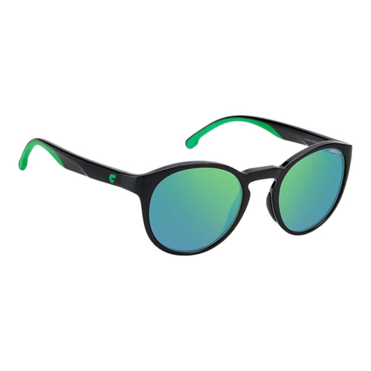 Carrera Men’s Sunglasses 8056/S Black Frame Green Mirror 51mm Round 7ZJ/Z9