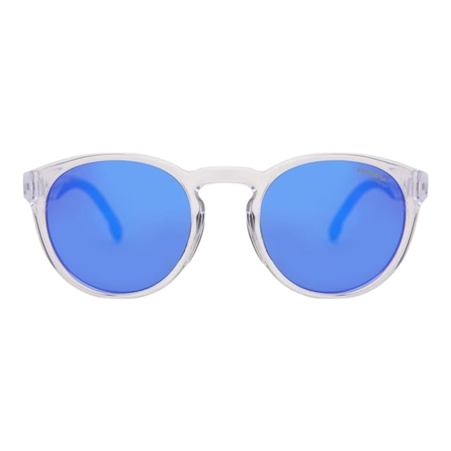 Carrera Men’s Sunglasses 8056/S Transparent White Frame Blue Mirror 51mm Round