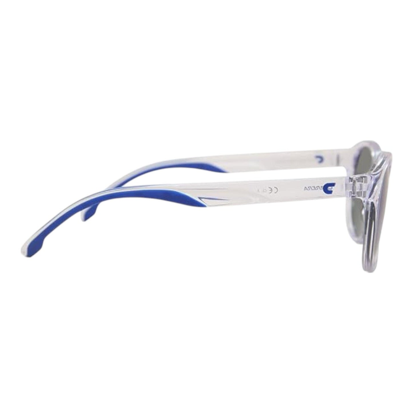 Carrera Men’s Sunglasses 8056/S Transparent White Frame Blue Mirror 51mm Round