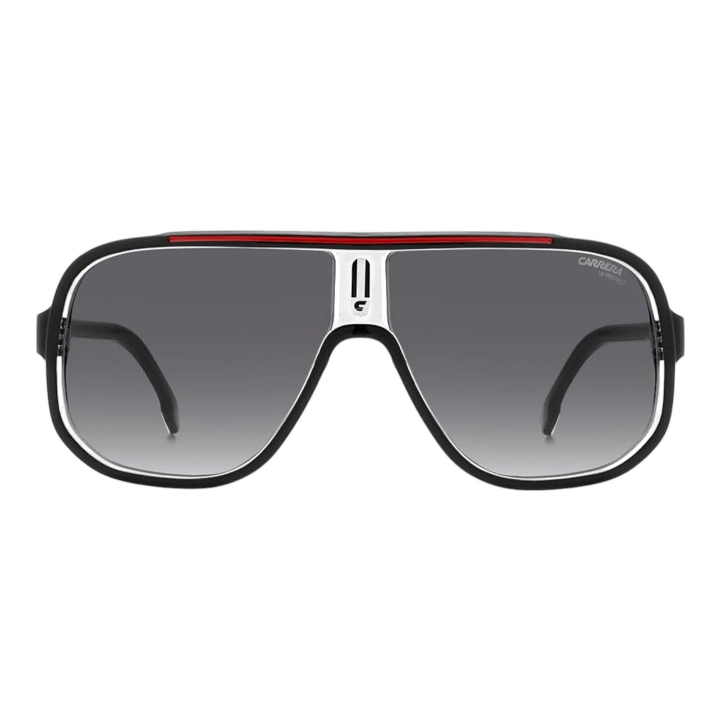 Carrera Men’s 205784 Black Red Frame Grey Lens 63mm Navigator UV Sunglasses