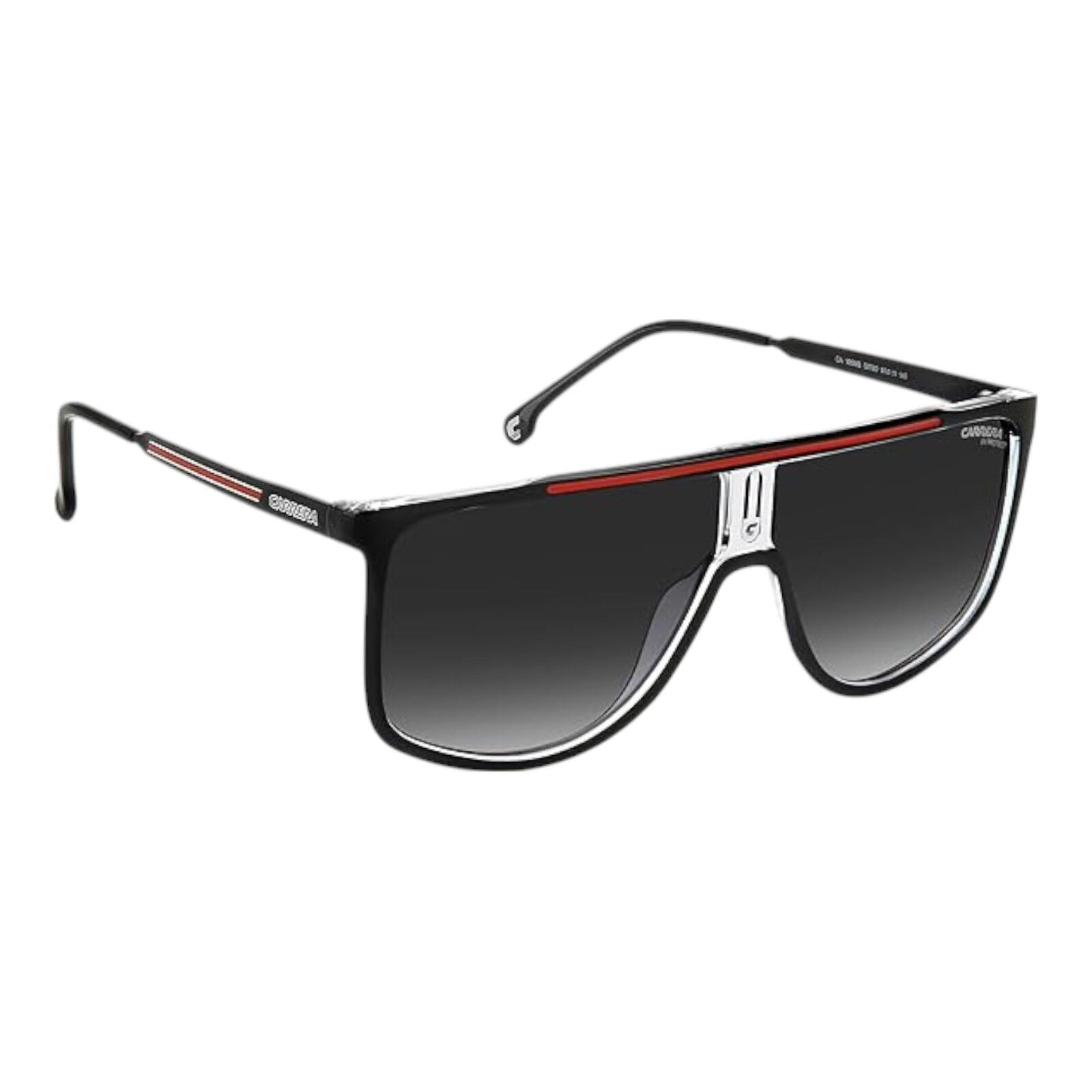 Carrera Men’s 1056/S Black Frame Red Detail Grey Gradient Lens 62mm Square Shape