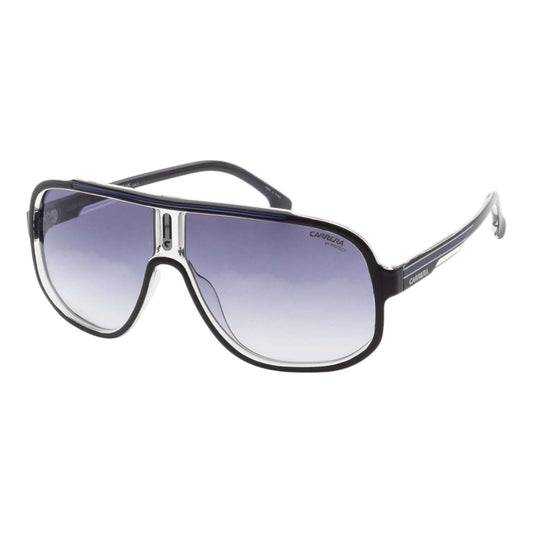 Carrera 1058/S 0D51/08 Sunglasses Black Blue Dark Blue Lens 63mm Men’s Full Rim