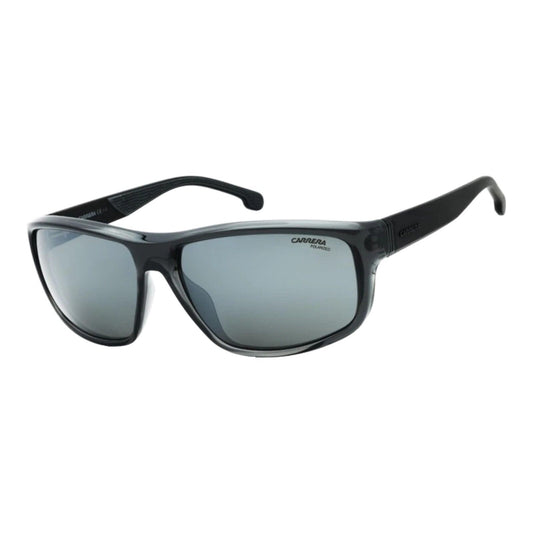 Carrera 8038/S Men’s Sunglasses Grey Polarised Mirror Lens 63mm Rectangular