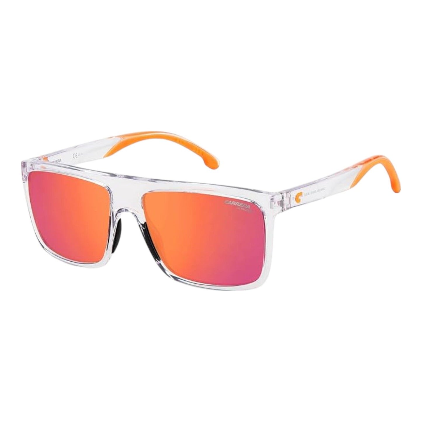 Carrera 8055/S 0900/UZ Men’s Sunglasses Crystal Frame Red Lens