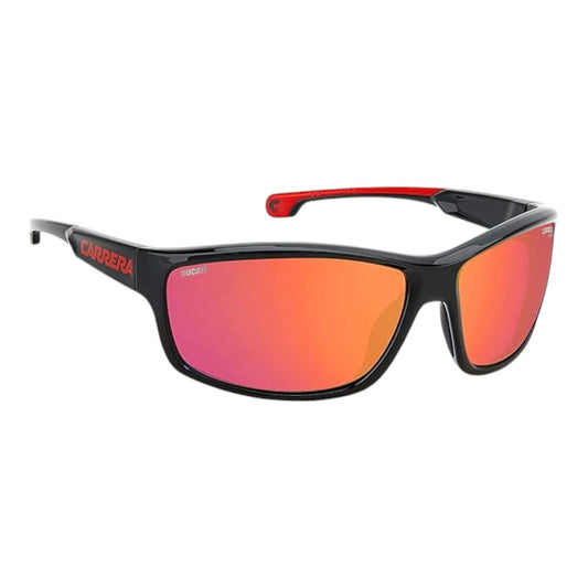 Carrera Unisex Carduc 002/S 0A4/UZ Red Black Frame Red Mirror Lens 68mm Wrap