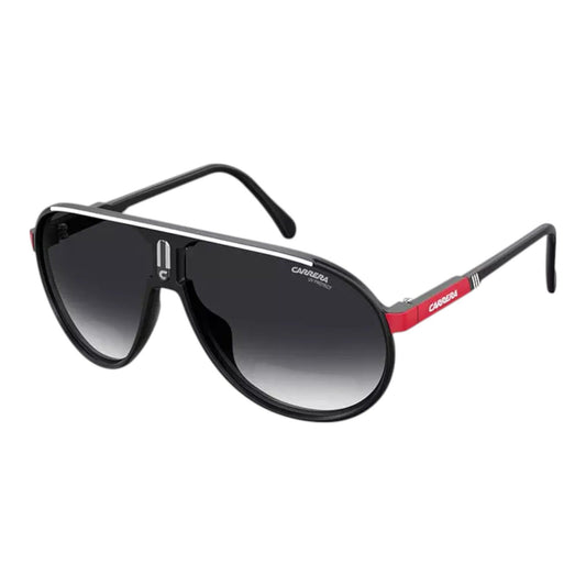 Carrera CHAMPION/N 0OIT/9O Unisex Sunglasses Black Red Grey Lens 62mm Pilot