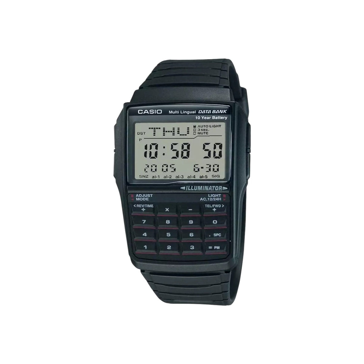 Casio DBC-32-1A Black Classic Databank Unisex Digital Calculator Watch
