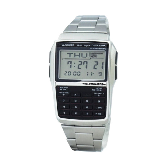 Casio Multi Lingual DATA BANK Illuminator Alarm DBC-32D-1ADF Digital Mens Watch