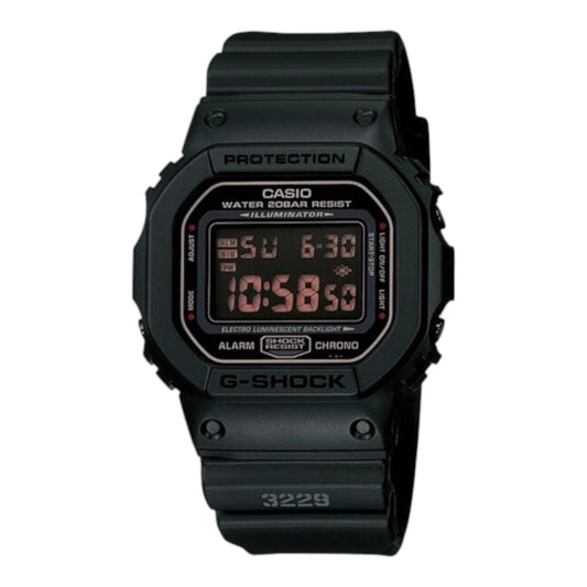 Casio G-Shock DW5600MS-1 DW-5600MS-1DR Military Matte Black Digital Watch