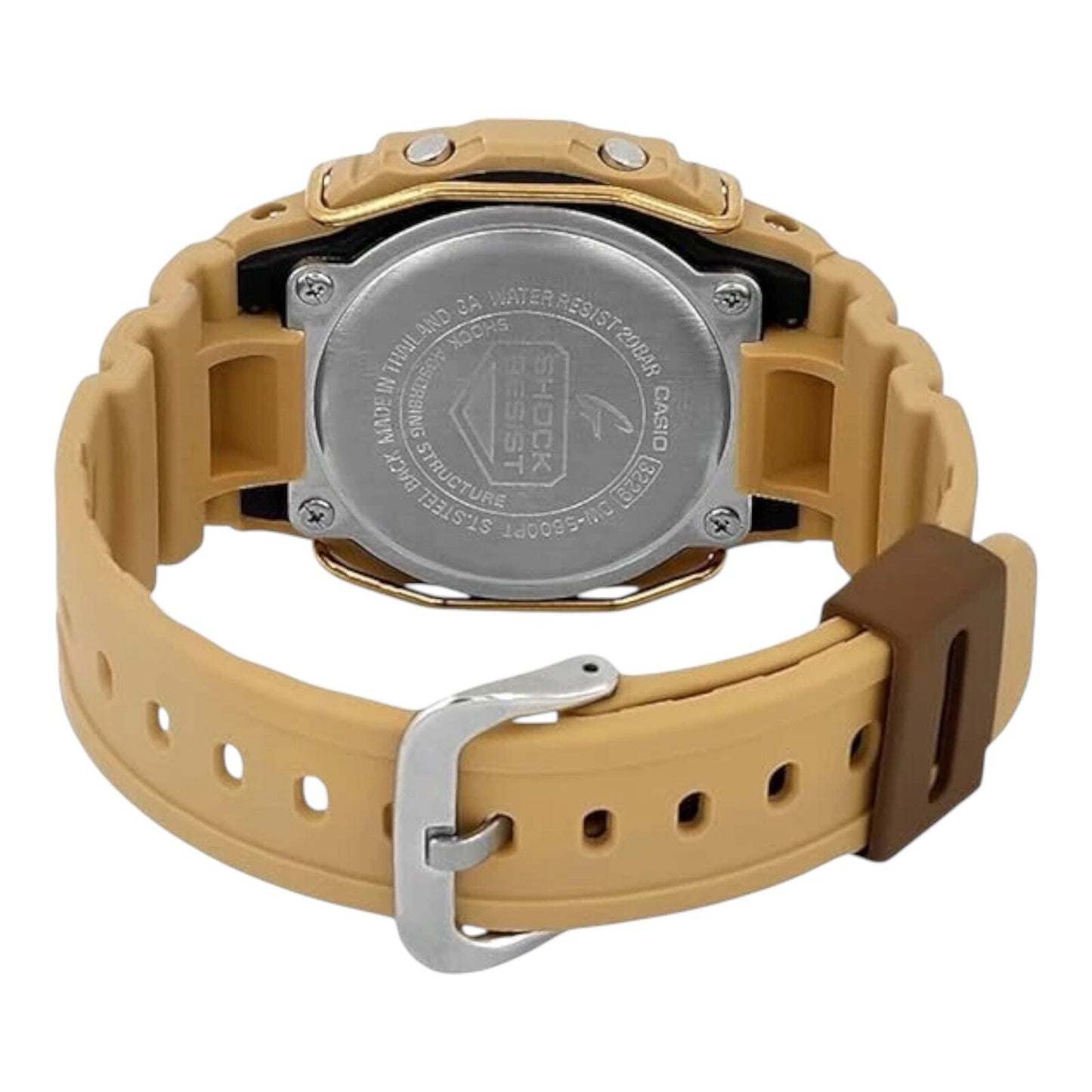 Casio G Shock DW5600PT 5DR Cream Gold Digital Watch 200M Alarm Timer