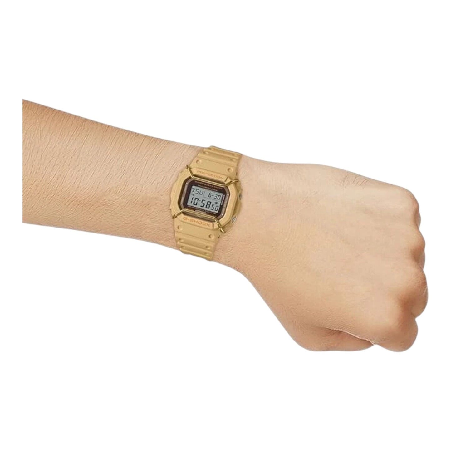 Casio G Shock DW5600PT 5DR Cream Gold Digital Watch 200M Alarm Timer