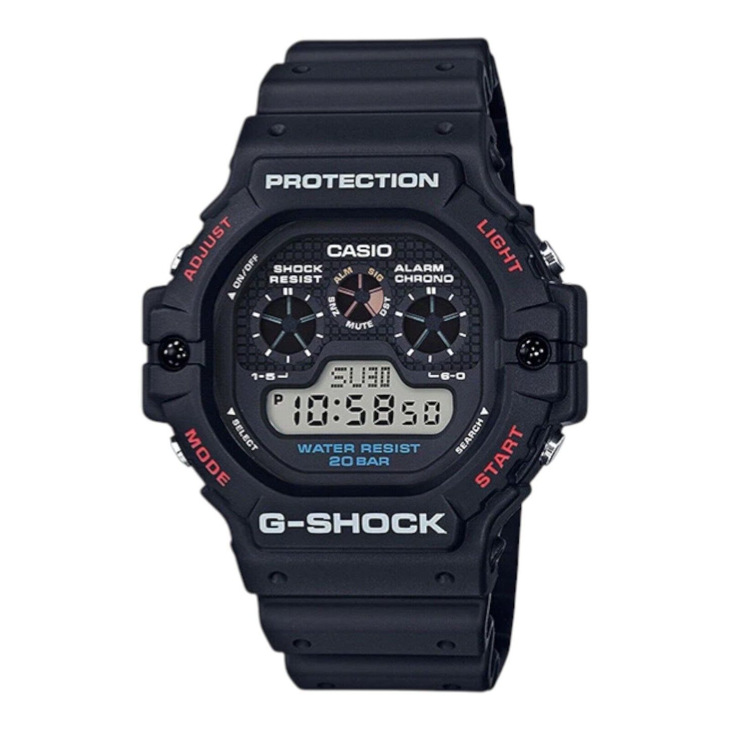 Casio G-Shock DW-5900-1DR Men’s Digital Watch Black Clear Dial Resin Band