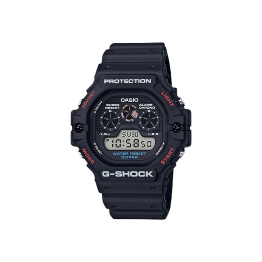 CASIO Men's G-Shock 5900 Digital Watch, Black/Clear Dial, Black Band