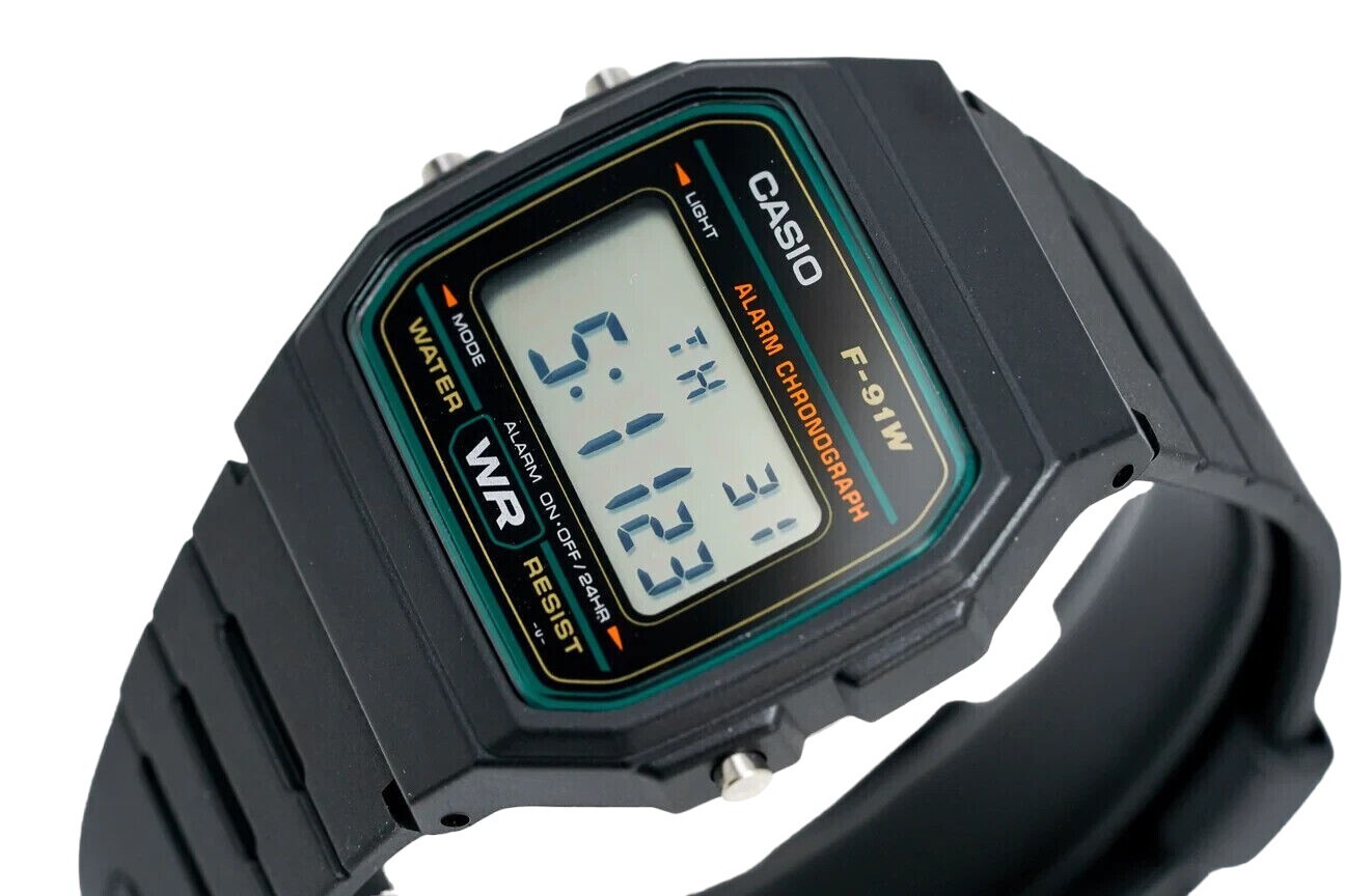 Casio Digital Classic Sports Chronograph Alarm Stopwatch F-91W-3DG Men's Watch